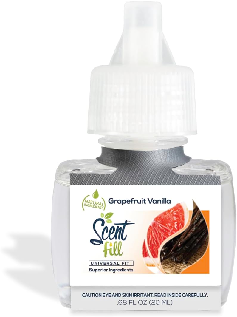 Summer Scent Fill Plug in Air Freshener Kit (Cucumber Melon, Grapefruit Vanilla, Island Essence, and Jasmine Nectar), 4 Refills + Diffuser