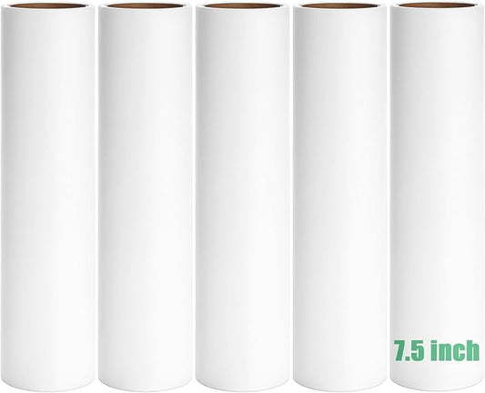 7.5 inch Lint Roller Refills Only, Pet Hair Remover Refills for Clothes Carpet Floor Couch, Extra Sticky Lint Brush Roller Refills, Pack of 5 Rolls, Total 300 Sheets (7.5'' Wide)
