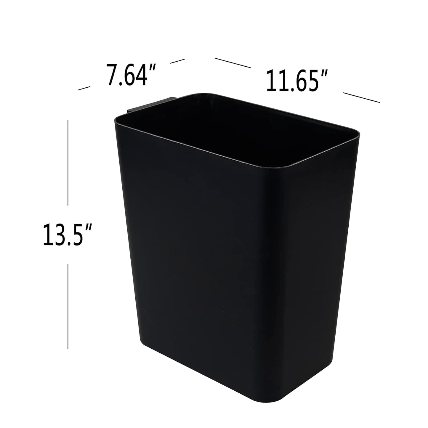 3-Pack Black 4.5 Gallon Trash Can Wastebasket, Garbage Container Bin
