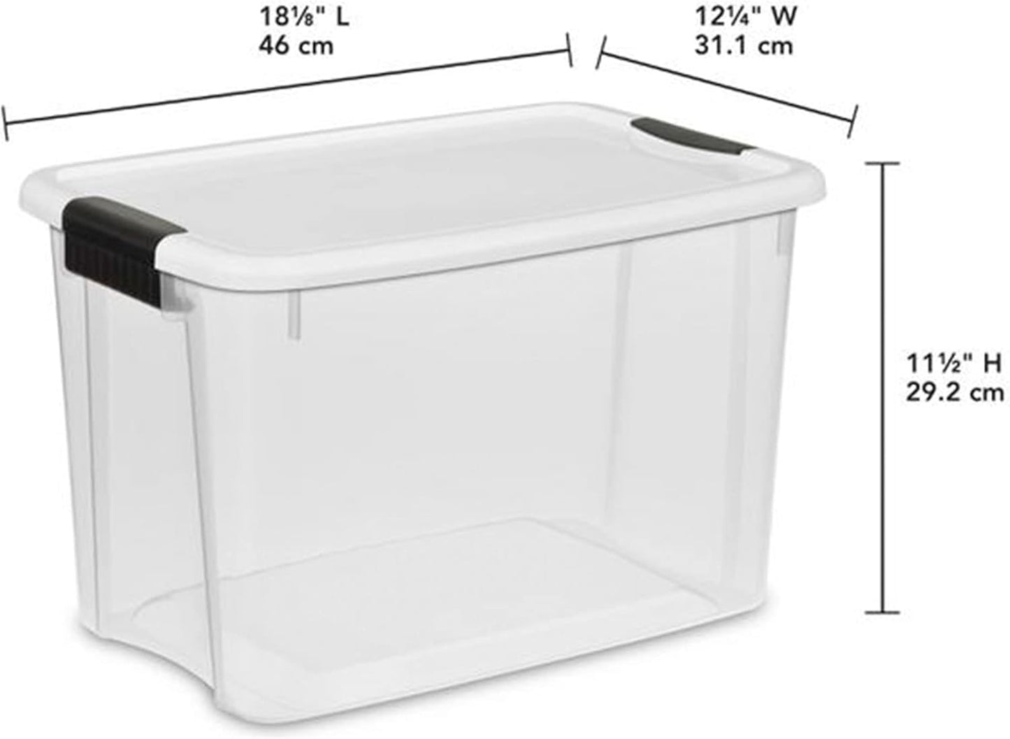 Sterilite 24-Pack Ultra Latching Box, Storage Bins with Lids, Clear Plastic, 30 Quart - Heavy-Duty Organizing Containers for Closet, Bathroom, and Office