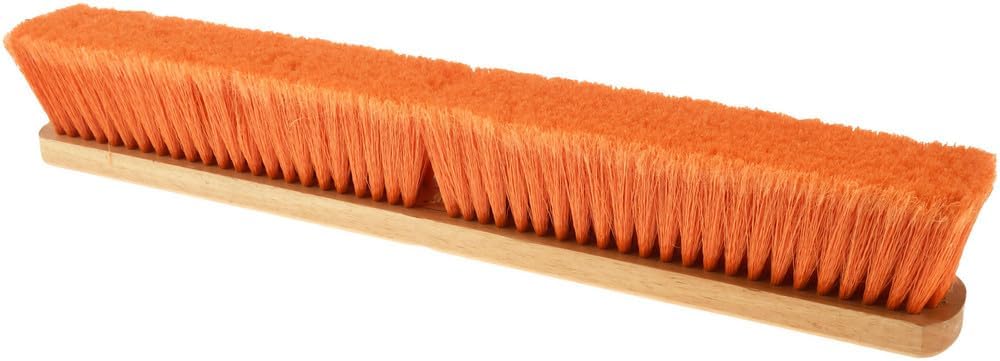 PRO SOURCE Safety Orange Push Broom Head with Threaded Wood Block: 24" Wide