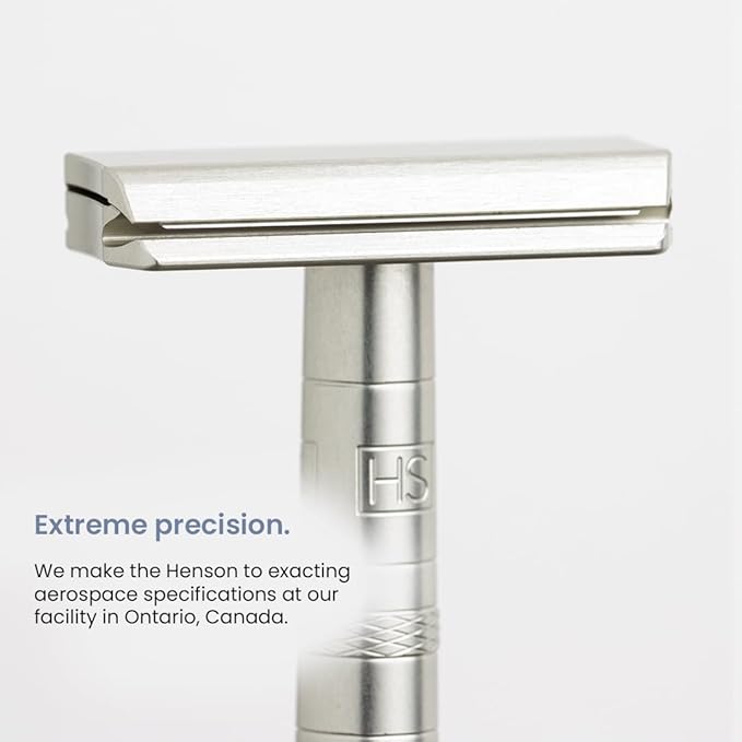 Henson Shaving Razor - Copper Double Edge Safety Razor with 5 Spare Blades - 30° Angled Precision With Superior Blade Rigidity- Reusable Single Blade Razors For Men and Women - Mild Aggression