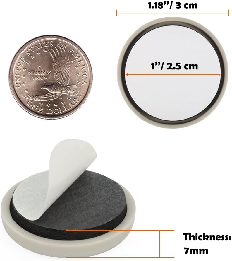 1-1/5 inches Stick Furniture Sliders, 24pcs Furniture Glides for Easy Moving on Carpet Hardwood (Beige)