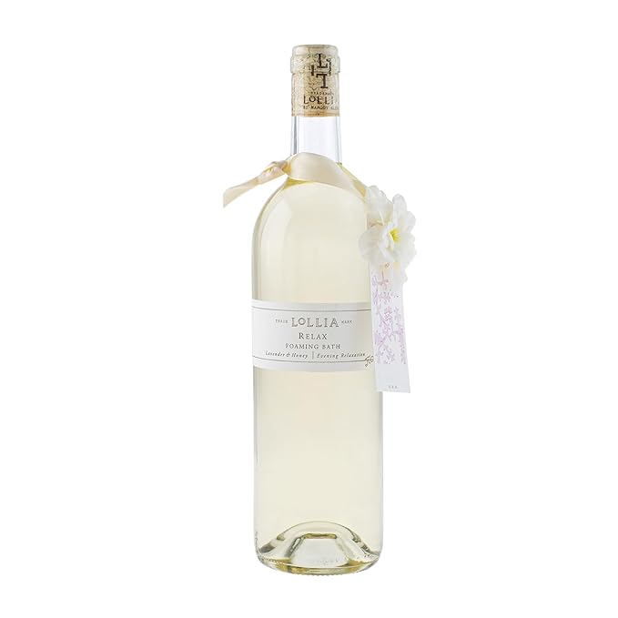 Lollia Relax Bubble Bath, 25 fl. oz., Lavender & Honey Scented Luxury Soap, Gentle & Moisturizing Fragranced Cleanser with Hydrating Ingredients for Women