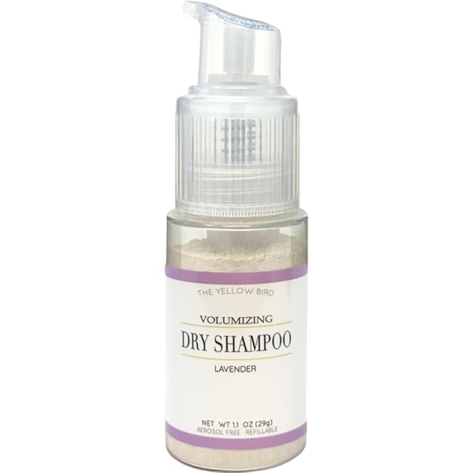The Yellow Bird Natural Powder Dry Shampoo – Non Aerosol Pump Spray, Healthy, Volumizing Hair Refresh for Women & Men | Organic Ingredients | Lavender Oil Scented | Made in USA
