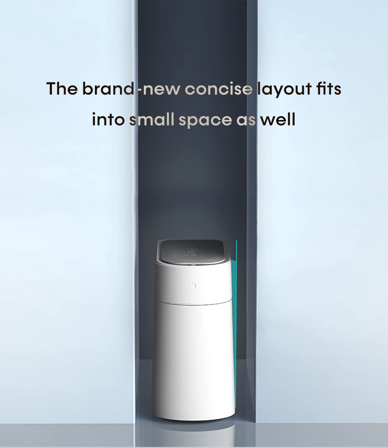 TOWNEW T3 Slim Automatic Infrared Motion Sensor Trash Can with Lid, Self Sealing & Changing, 3.4-Gal Waterproof, White, Touchless Trash Cans with Lids