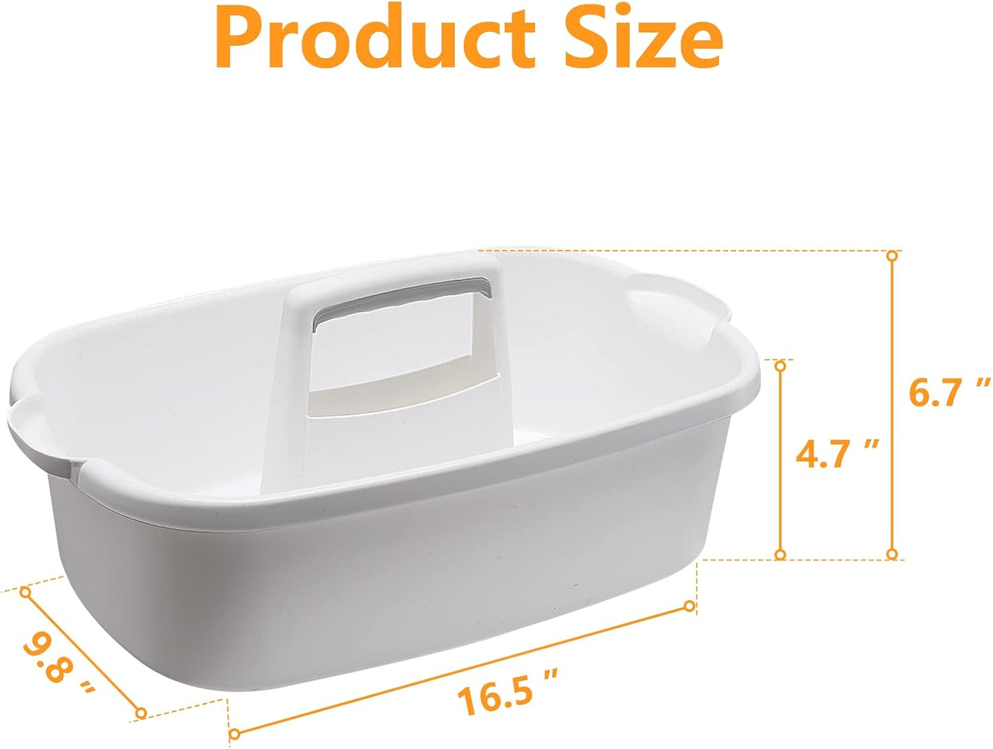 Multi-Purpose Plastic Cleaning Caddy with Handle, Shower Caddy Organizer/Storage Basket/Totes Portable for Bathroom Supplies, Cleaning Products, Under Sink Tool, Housekeepers (White)