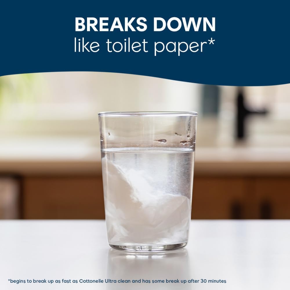 Cottonelle GentlePlus Flushable Wet Wipes with Aloe & Vitamin E, 4 Flip-Top Packs, 42 Wipes Per Pack (168 Total Wipes), Packaging May Vary
