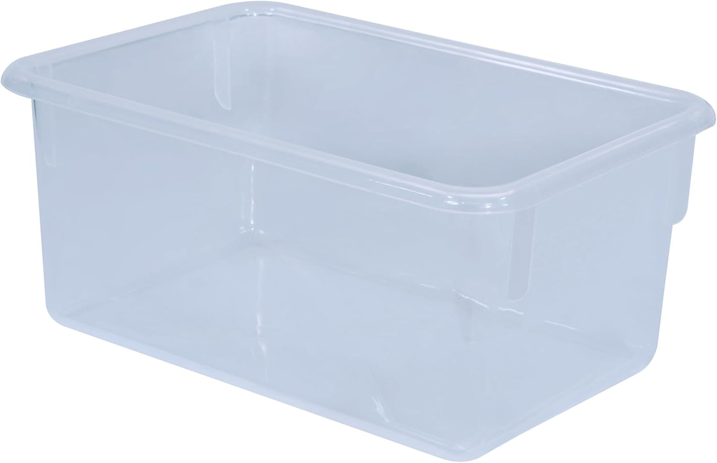 Wood Designs Cubby Storage Bin, Heavy Duty Plastic Containers for Kids Translucent Clear Cubby Tray Set of 10