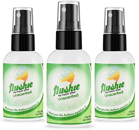 Flushie Pre-Toilet Spray for Poop Travel Size Toiletries Bathroom Spray for Poop Spray for Toilet Deodorizer Traveling Essentials Poop deodorizer Poop Odor eliminator… (Unscented, 2oz 3pack)
