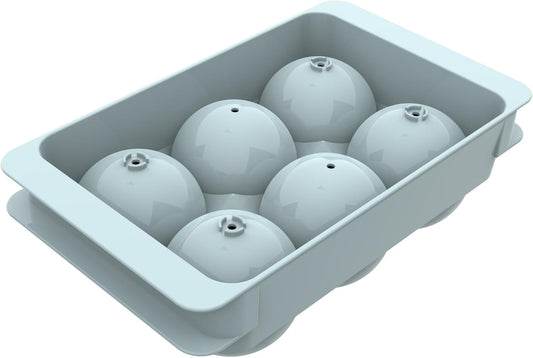 WIBIMEN Large Ice Cube Molds, Big Round Whiskey Ice Cube Trays for Freezer, Easy to Fill & Release, Whiskey Bourbon Cocktail(1.9In*6 Balls- Blue/1 Pack)