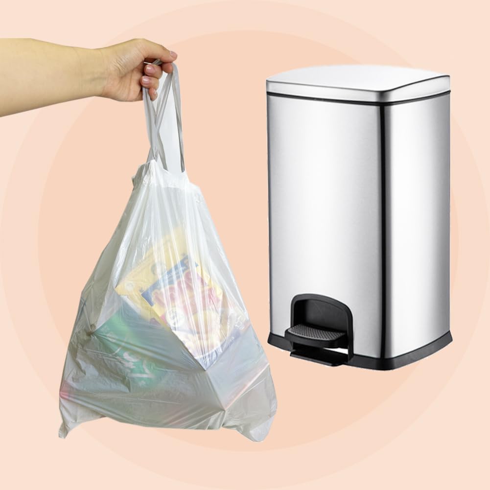 13 Gallon Tall-Kitchen-Garbage Bags Drawstring Trash-Bag - White 52 Count Large Recycling Compactor Recycle Gal Plastic Unscented Can Bulk Liners Waste Basket Inwaysin