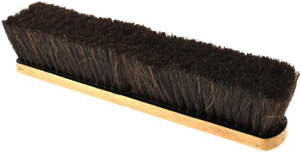 PRO SOURCE Horsehair Push Broom Head with Threaded Wood Block: 18 inch Wide