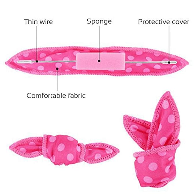 Foam Hair Curlers, Pillow Cloth Hair Rollers,No Heat Sleeping Soft Sponge Rollers for Long, Short, Thick & Thin Hair Spiral Curls Hair Styling Rollers (Pink)