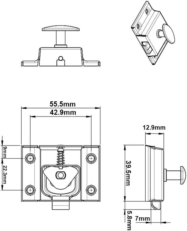 QCAA Oval Turn Cabinet Latch, for Cupboard & Other Furniture, Large, Antique Copper, Made in Taiwan, 1 Pack