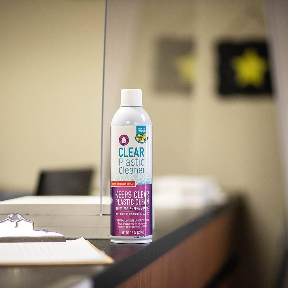 Invisible Glass 91014-2PK 19-Ounce Screen and Plastic Cleaner Protectant and Polish Anti-Fog and Anti-Static for Plastic Surfaces Touchscreens, Plastic Shields and Guards, Electronics, Pack of 2 , white