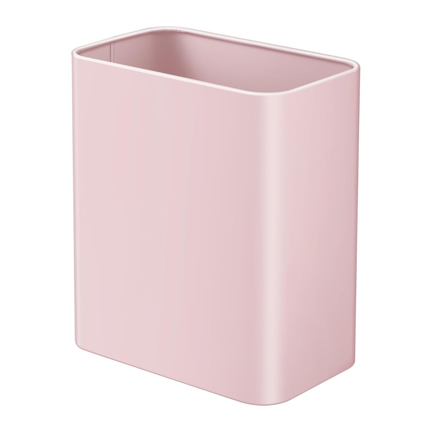 TIPGO Small Metal Trash Can, 2.1 Gallon Slim Trash Can for Bathroom, Wastebasket Garbage Bin for Bedroom, Office, Kitchen, Under Sink (Pink)