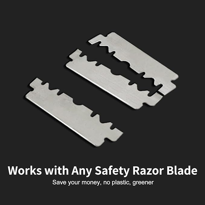 Razors for Women - Dual-Blade Safety Razor with Pivoting Head - Reusable Metal Shaving Razor, with 10 Double Edge Blades, Smooth Close Shave, Rose Glod