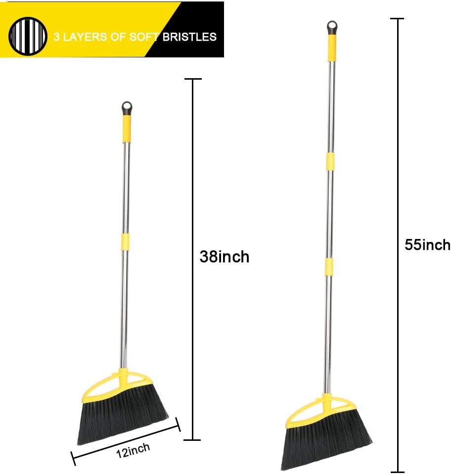 Soft Bristles Broom Indoor Angle Broom with Long Handle Soft Floor Sweeping Brooms Kitchen Broom