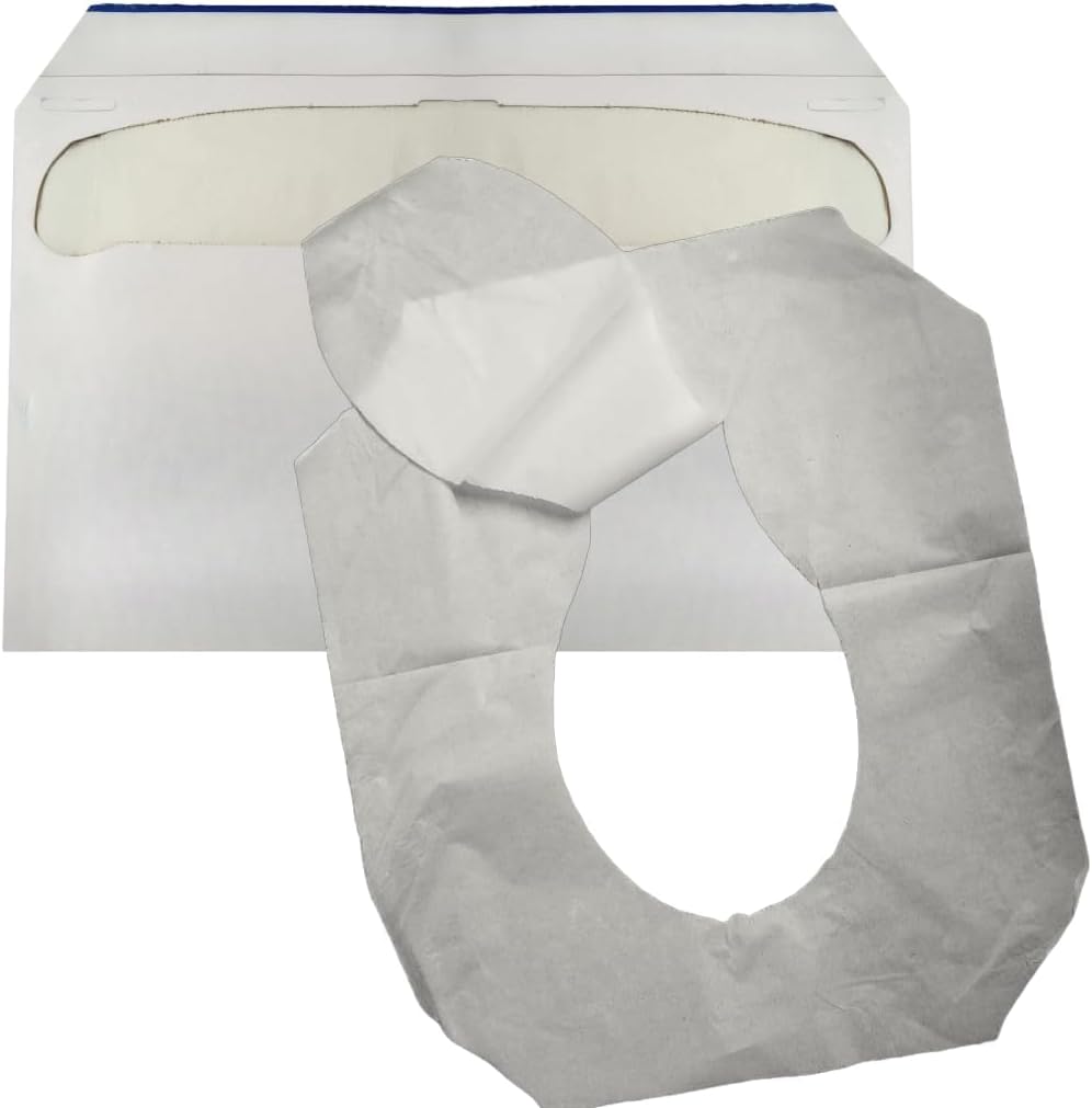 2500 Paper Toilet Seat Covers - Thick Flushable Half-Fold Paper Disposable Toilet Seat Dispensers Cover Liners for Travel & Public Restroom Toilet Bowls (2500)