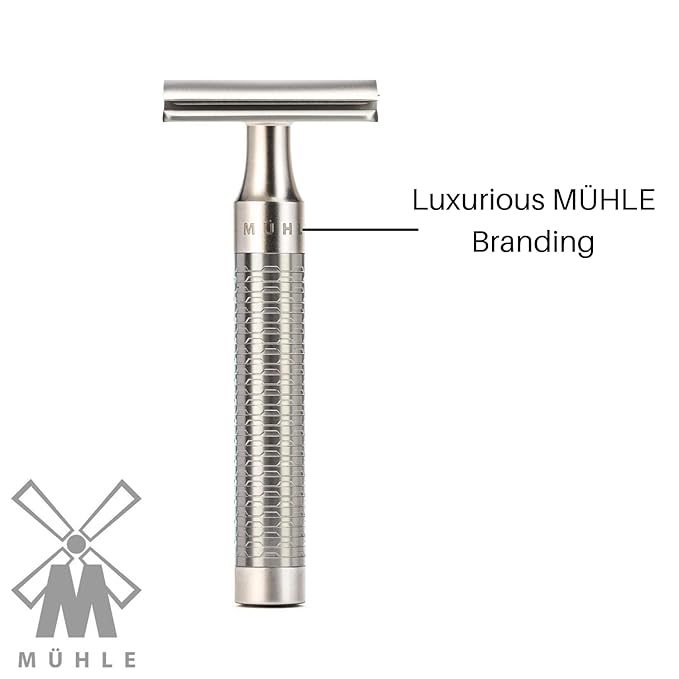 MÜHLE ROCCA R94 Double Edge Safety Razor (Closed Comb) | Pure Matt Stainless Steel |Perfect for Everyday Use | Barbershop Quality Close Smooth Shave | Luxury Razor for Men