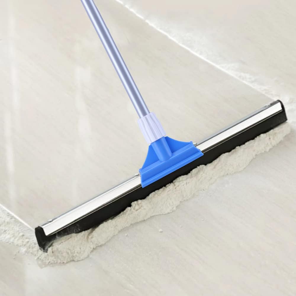 YONILL Floor Squeegee for Concrete Floor - 50" Squeegee Broom with Long Handle for Tile Floor, Heavy Duty Foam Floor Water Wiper for Garage, Shower, Kitchen, Windows, Glass, Carpet and Pet Hair