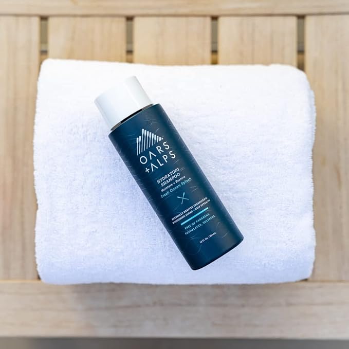 Oars + Alps Men's Sulfate Free Hydrating Hair Shampoo, Shampoo for Men & Women Infused with Kelp & Algae Extracts, Moisturizing Formula, Paraben & Sulfate Free, Fresh Ocean Splash Scent, 1pk, 13.5oz