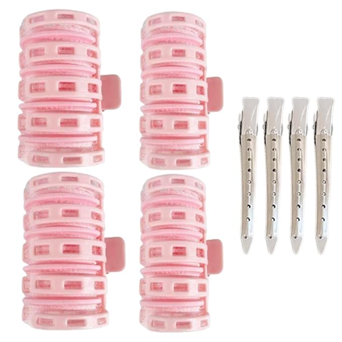 2 in 1 Bangs Hair Rollers with Clip Hair Styling Clips Set,4 Pcs Volumizing Hair Clips Root Lifting Clips,4 Pcs Metal Duck Billed Hair Clips for Styling Sectioning