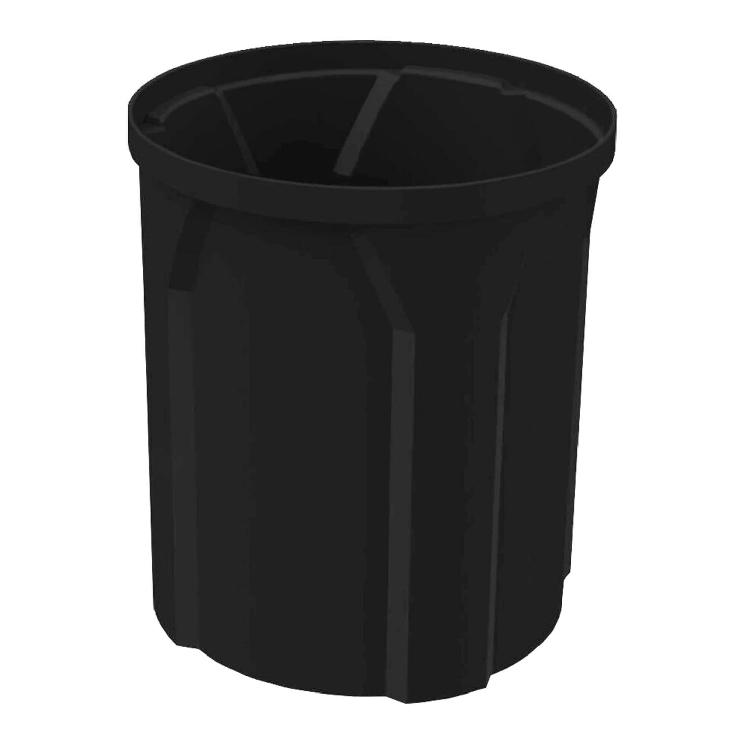 42 Gallon Circle 100% Recycled Plastic Heavy Duty Indoor or Outdoor Commercial Trash Can with Push Open Dome Lid and Internal Liner - Great for Schools and Businesses - Black