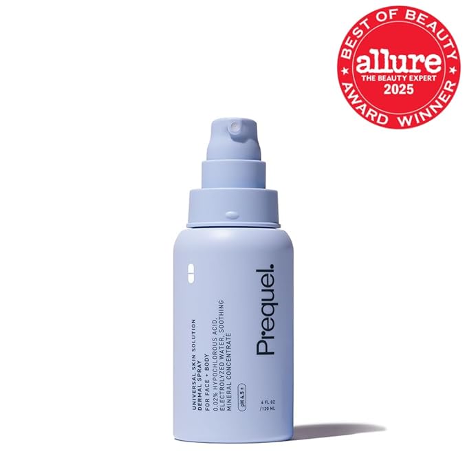 Prequel Skin Universal Skin Solution Hypochlorous Acid Spray for Face and Body. HOCL Facial Cleanser and Dermal Spray with Electrolyzed Water and Mineral Complex. pH-Stabilized Skin Care. 4oz