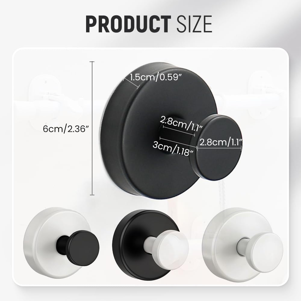 Suction Cup Hooks for Wreaths, 2025 New No Drill Suction Cup Hooks on Glass, Wreath Hanger for Front Door, Rustproof Hook Holder Towel Hook for Window Bathroom Mirrors Tile (1, Black A)