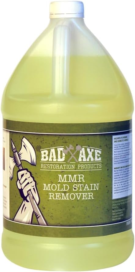 Bad Axe MMR Instant Mold Stain and Mildew Stain Remover - Professional Strength, Contractor Grade Cleaning Solution, Professional Quality Formula, Odor Removal, 1 Gallon (1)