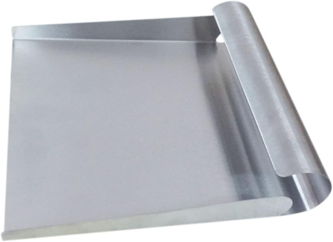 Stainless Steel Food Scooper, Food Mover, Food shovel Spatula, Cutting-board Scraper, Bench Scrape, Dough Cutter Tool, with Flat Bottom - for Cutting-board, Griddle, Containers, Serving (5.9")