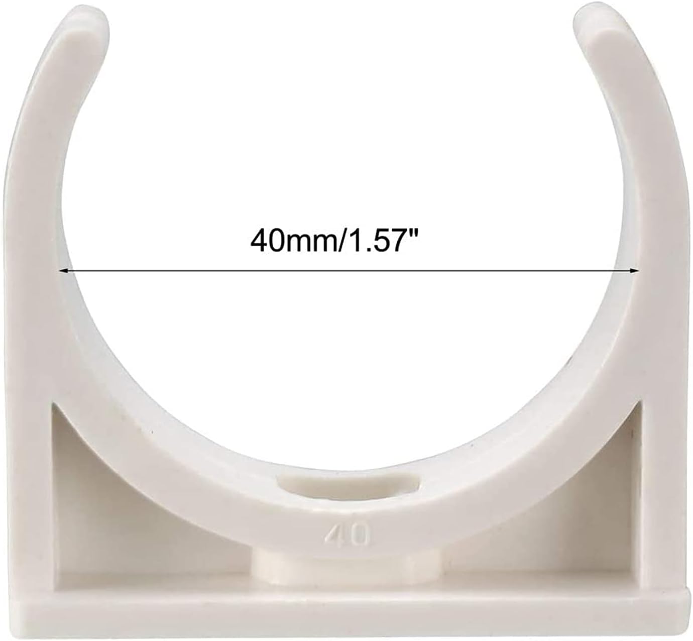 30 Pcs U-Shaped PVC Water Pipe Clamps, U-Shaped Buckles Fit for 1-1/2" (40mm) Water Pipes and TV Trays Tubing Hose Hanger Support Pex Tubing (White)