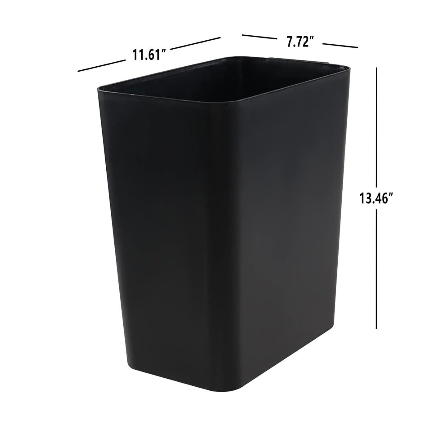 Gainhope 3-Pack 4.5 Gallon Plastic Small Trash Can Wastebasket, Black Garbage Container Bin for Under Desk, Office, Bathroom, Living Room, Classroom