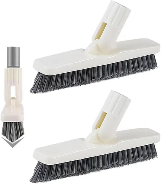 Grout Brush, Swivel Brush Head with Heavy Duty Stiff V-Shaped Bristles Cleans Shower, Corner, Tile and Narrow Space (2 Pack Refill Brush Head Only)