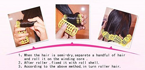 Kamay's Medium Hair Rollers Comb Curlers Clips Styling Rollers Hair Curls Wave Style Hairdressing Curlers Tools (Plastic Styling 20mm/ 7/8" 12PCS Random Clolor)