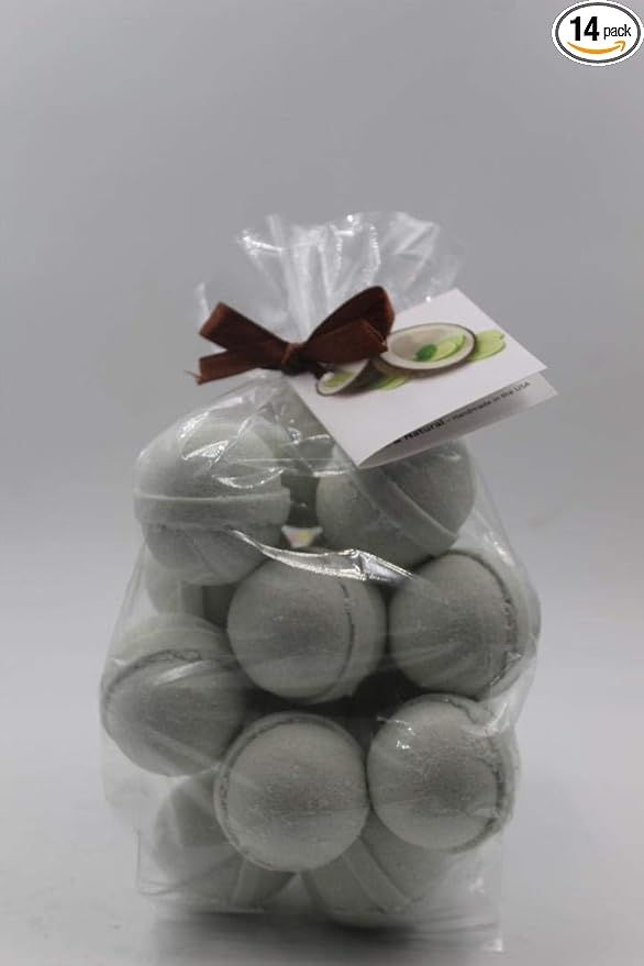SpaPure COCONUT LIME Bath Bombs - 14 Bath Fizzies with Shea Butter, Ultra Moisturizing (12 Oz) ...Great for Dry Skin (Coconut Lime)