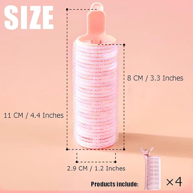 2 in 1 Bangs Hair Rollers with Clip Hair Styling Clips Set,Volumizing Clips Root Lifting,Portable Bangs Curler DIY Volume Clip for Fluffy Hairstyles,4 PCS