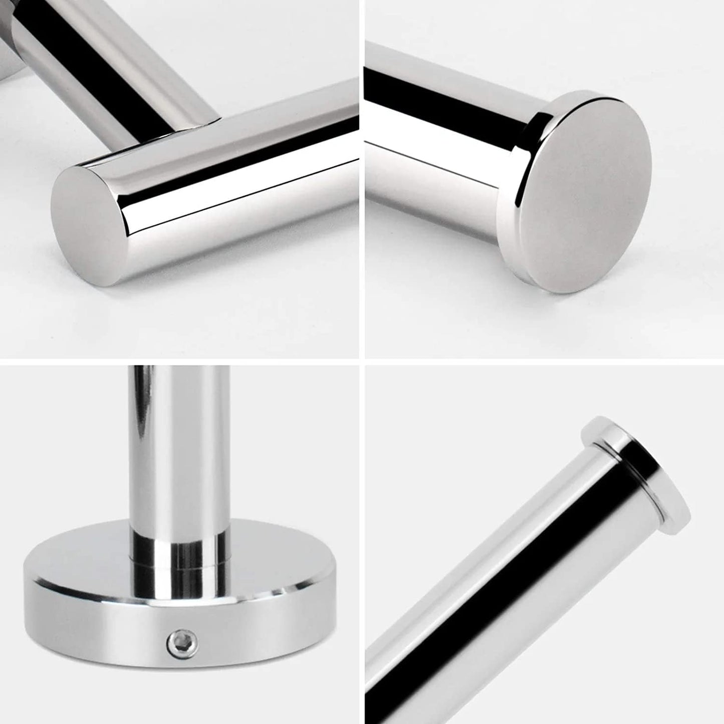 NearMoon Bathroom Toilet Paper Holder, Premium SUS304 Stainless Steel Rustproof Wall Mounted Toilet Roll Holder for Bathroom, Kitchen (3 Pack, Chrome Finish)