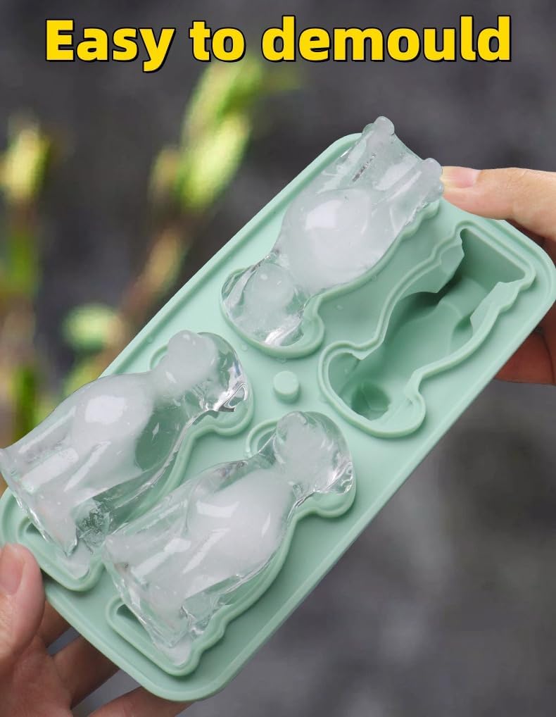 Cute 3D Labrador Dog Silicone Ice Cube Tray Mold Cartoon Animal Ice Box BPA-Free (Grey)