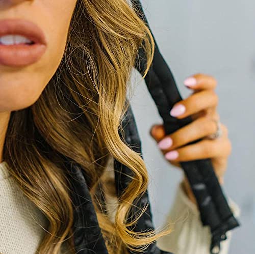 Octocurl Satin Hair Curlers - Heatless Curls Overnight - Headband Curlers for Long Hair (Satin - Black)