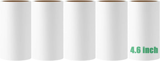 4.6 inch Giant Lint Roller Refills Compatible with Evercare Giant and T Handle Lint Rollers Extreme Stick Pet Hair Remover Adhesive Refills 5 Rolls 60 Sheets per Roll Total 300 Sheets