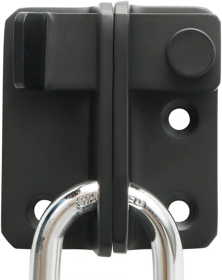 Alise Flip Latch Gate Latches Slide Bolt Latch Safety Door Lock Catch for Barn Cabinet Pet Cage Garden Bathroom Garage Window Sliding Door,Heavy Duty Stainless Steel Matte Black,MS3006R-B