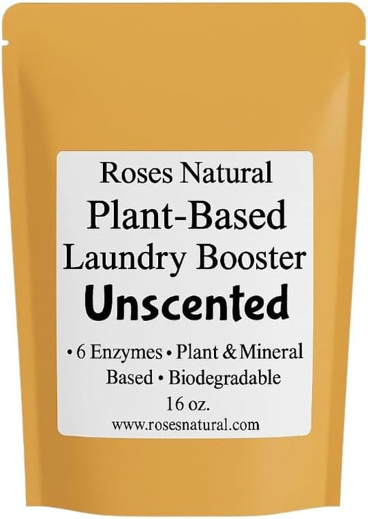 Natural Enzyme Laundry Booster – Unscented | 6 Enzymes | Fragrance-Free | Biodegradable | HE Safe, for Sensitive Skin, Eco-Friendly Laundry Additive | 16 oz | Made in USA