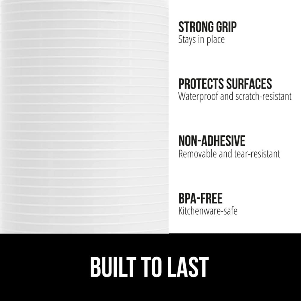 GORILLA GRIP DuraGuard Shelf Liner, 24x30 Non-Adhesive Cabinet Liners for Kitchen Drawers, Shelves, Refrigerator, Pantry Storage, Bathroom Closet, Durable Waterproof BPA Free Ribbed Plastic, White