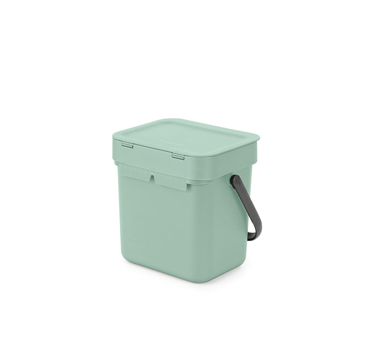 Brabantia Sort & Go Food Trash Can (0.8 Gal/Jade Green) Small Countertop Kitchen Compost Caddy with Handle & Removable Lid, Easy Clean