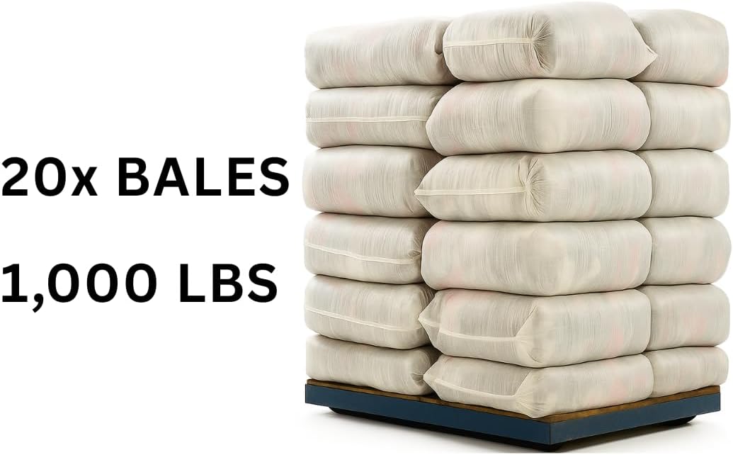 Huck & Terry Tshirt Bag of Rags Multicolored (1,000 LBS, 20x Bales), Cotton Blend, Paint Rags and Multipurpose, Kitchen, Auto, Staining Wiper, Shop Cloths Bulk, Lint Free Absorbent Washable, 20 Bags