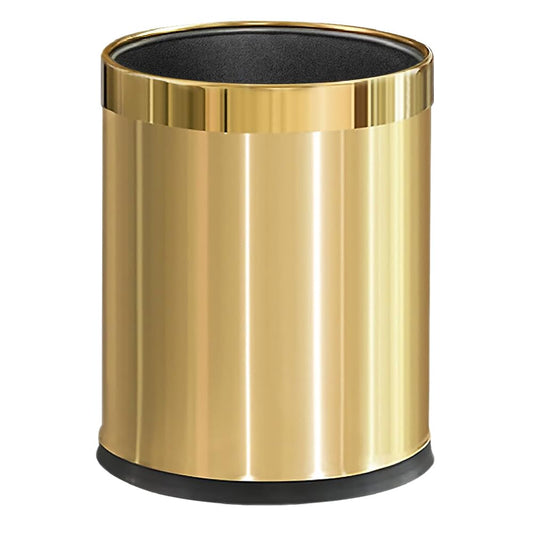 14L/2.6GAL，Gold Bathroom Trash can,Brushed Brass Garbage can,Small Gold Wastebasket for Bathroom,Office,Hotel,Restaurant(Gold14)