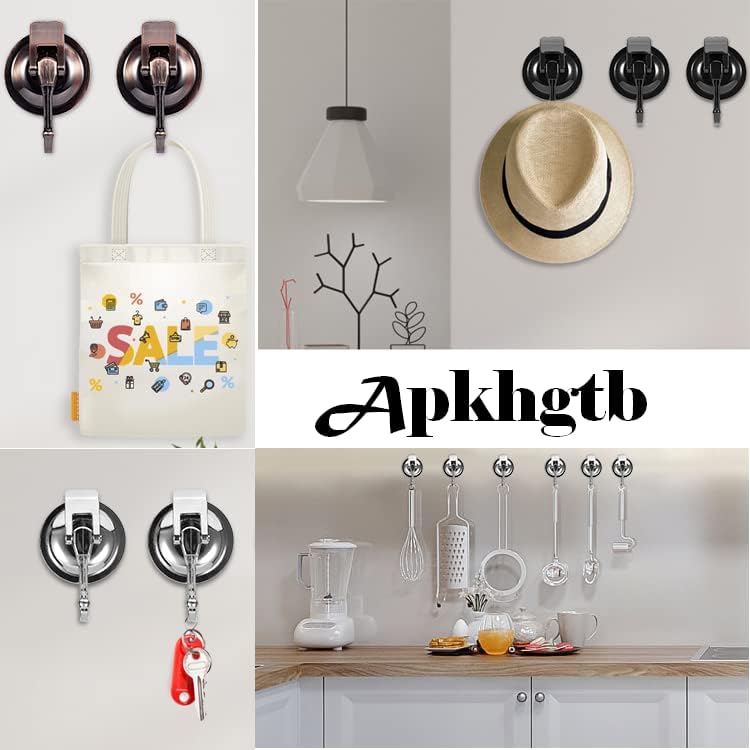 Suction Cup Hooks for Shower, Bathroom, Kitchen, Glass Door, Mirror, Tile – Loofah, Towel, Coat, Bath Robe Hook Holder for Hanging – Waterproof Wreath Hanger (Red Bronze 4Pack)
